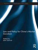 Law and Policy for China's Market Socialism.