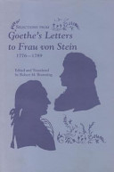 Selections from Goethe's letters to Frau von Stein, 1776-1789