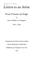 Letters to an artist; from Vincent van Gogh to Anton ridder van Rappard, 1881-1885;