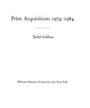 Print acquisitions, 1974-1984