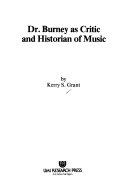 Dr. Burney as critic and historian of music