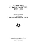 Fellowships in the humanities, 1983-1991