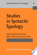 Studies in Syntactic Typology.