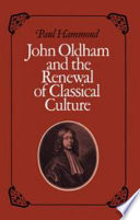 John Oldham and the renewal of classical culture