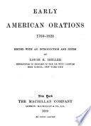 Early American orations, 1760-1824.