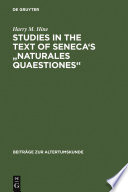 Studies in the text of Seneca's "Naturales quaestiones"