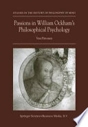 Passions in William Ockham’s Philosophical Psychology