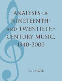 Analyses of nineteenth- and twentieth-century music, 1940-2000