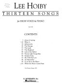 Thirteen songs for high voice & piano