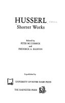 Husserl, shorter works