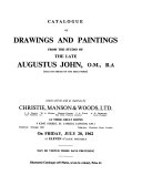 Catalogue of drawings and paintings from the studio of the late Augustus John : (sold by order of the executors)