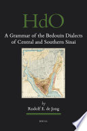 A grammar of the Bedouin dialects of central and southern Sinai