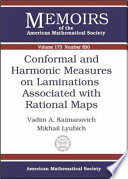 Conformal and harmonic measures on laminations associated with rational maps