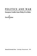 Politics and war : European conflict from Philip II to Hitler