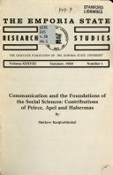 Communication and the foundations of the social sciences : contributions of Peirce, Apel and Habermas