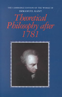 Theoretical philosophy after 1781