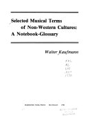 Selected musical terms of non-Western cultures : a notebook-glossary