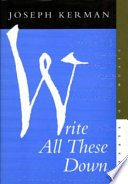 Write all these down : essays on music