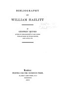 Bibliography of William Hazlitt,