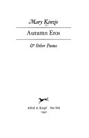 Autumn eros & other poems