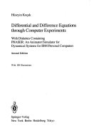 Differential and difference equations through computer experiments : with diskettes containing PHASER, an animator/simulator for dynamical systems for IBM personal computers