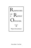 Rhapsodies of a repeat offender : poems