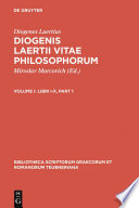 Vitae philosophorum. Vol. I, Libri I-X