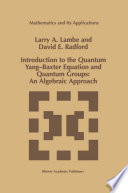 Introduction to the Quantum Yang-Baxter Equation and Quantum Groups: An Algebraic Approach