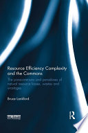 Resource efficiency complexity and the commons : the paracommons and paradoxes of natural resource losses, wastes and wastages