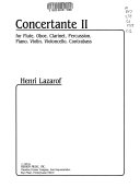 Concertante II : for flute, oboe, clarinet, percussion, piano, violin, violoncello, contrabass