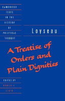 A treatise of orders and plain dignities