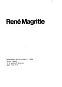 René Magritte. [Catalogue of an exhibition] November 19-December 21, 1968, Byron Gallery, New York.
