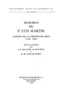 Memorias del P. Luis Martín : general de la Compañía de Jesús (1846-1906)