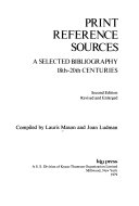 Print reference sources : a selected bibliography, 18th-20th centuries