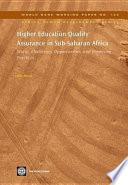 Higher education quality assurance in Sub-Saharan Africa : status, challenges, opportunities and promising practices