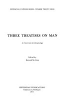 Three treatises on man; a Cistercian anthropology.