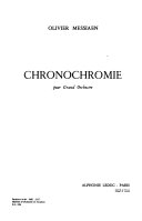 Chronochromie : pour grand orchestre