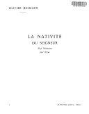 La nativité du Seigneur; neuf méditations pour orgue. The birth of the Lord; nine meditations for organ