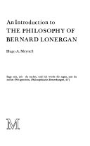 An introduction to the philosophy of Bernard Lonergan