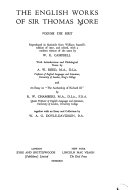 The English works of Sir Thomas More ... reproduced in facsimile from William Rastell's edition of 1557,