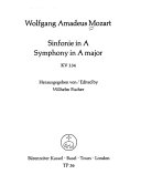 Sinfonie in A = Symphony in A major : KV 201 (186a)