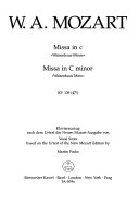 Missa in c : "Waisenhaus-Messe, KV 139 (47a) = Missa in C minor : "Waisenhaus mass"