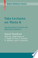 Tata Lectures on Theta II Jacobian theta functions and differential equations