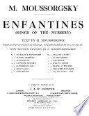 Enfantines = Songs of the nursery