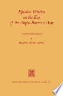 Epistles Written on the Eve of the Anglo-Burmese War