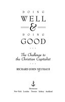 Doing well & doing good : the challenge to the Christian capitalist