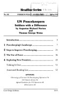 UN peacekeepers : soldiers with a difference