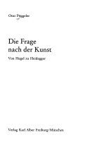 Die Frage nach der Kunst : von Hegel zu Heidegger