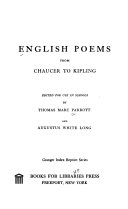 English poems from Chaucer to Kipling.