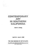 Contemporary Art in Southern California : April 26-June 8, 1980, the High Museum of Art Atlanta